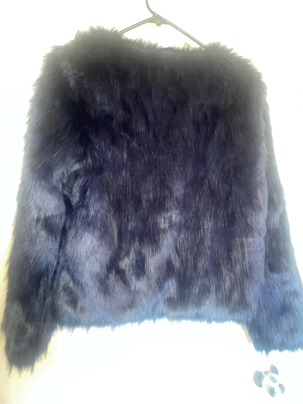 Romeo & Juliet Couture Faux Fur Navy Blue Jacket
